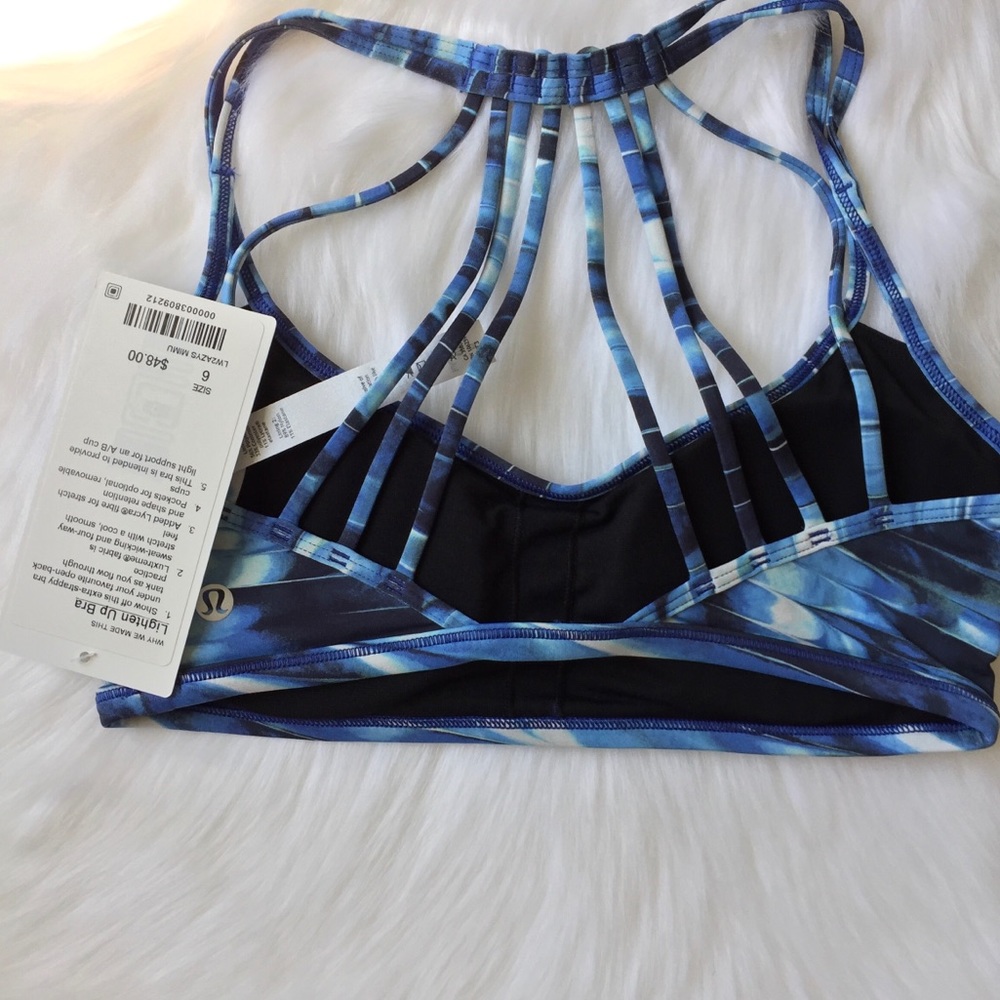 NWT lululemon lighten up bra blue white MIMU - Picture 3 of 4